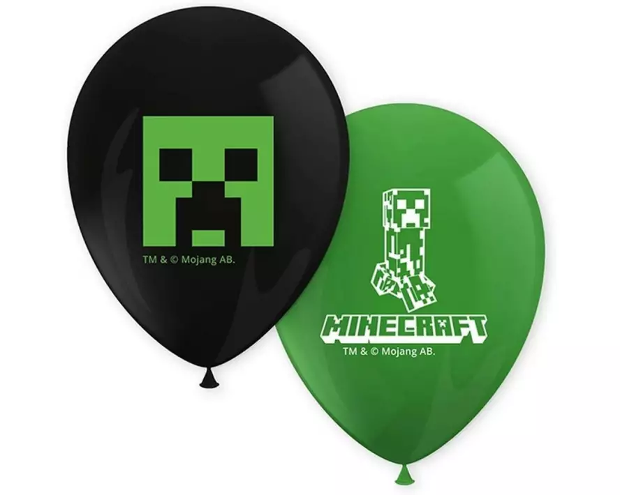 We fiesta Party Luftballon Minecraft Schwarz/Grün, 8 Stück