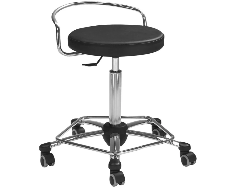 Mayer Arbeitsdrehhocker 1254 mit Rückenbügel brillantschwarz