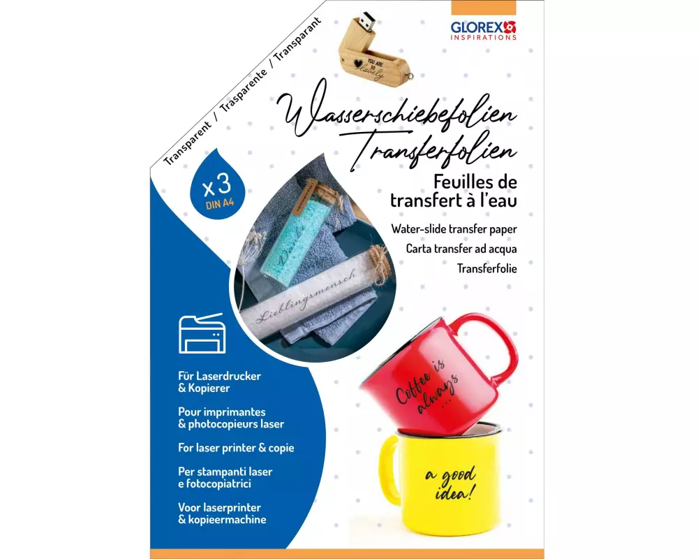 Glorex Transferfolie A4, 3 Stück