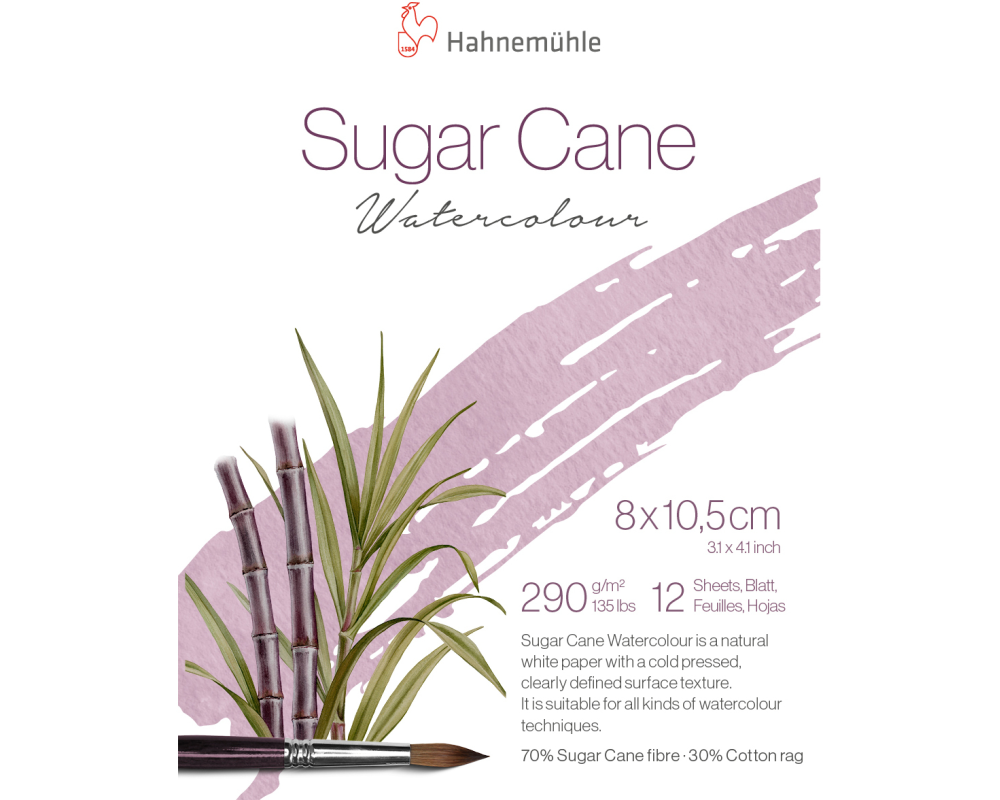 HAHNEMÜHLE Aquarellbl. SugarCane 8x10.5cm 10625420 weiss, 290g 12 Blatt