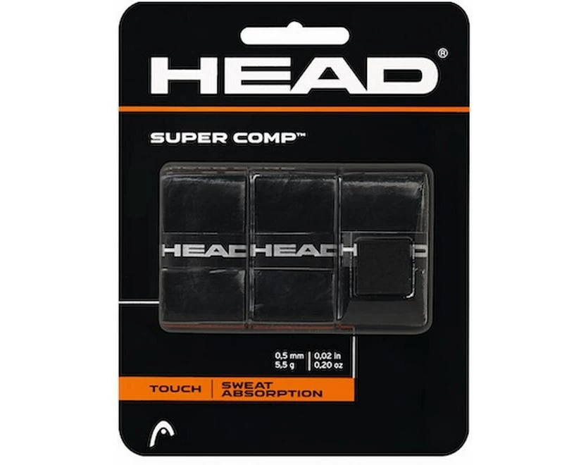 HEAD Tennis Grip Super Comp 3er-Pack, Schwarz