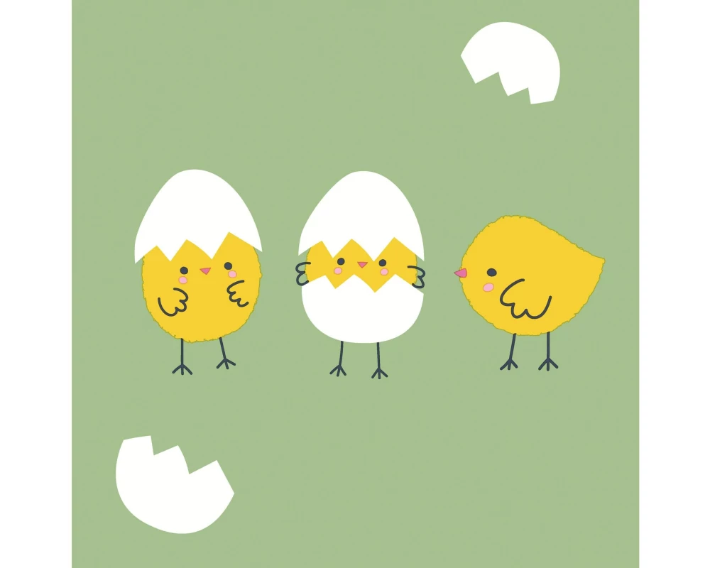 Paper + Design Papierservietten Joyful Chicks 33 cm x 33 cm, 20 Stück