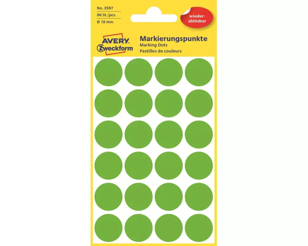 Avery Zweckform Klebepunkte Grün, 4 Blatt