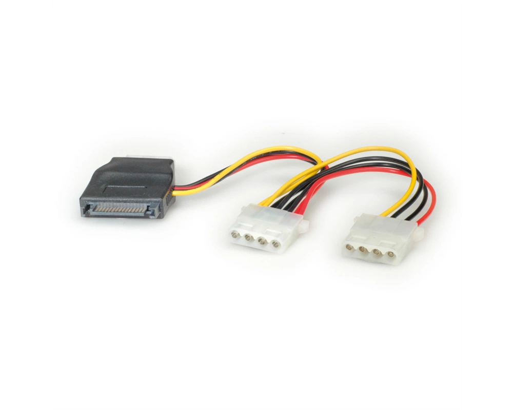 ROLINE Y-Adapterkabel SATA / 3x 4 pol. HDD, 0,2 m