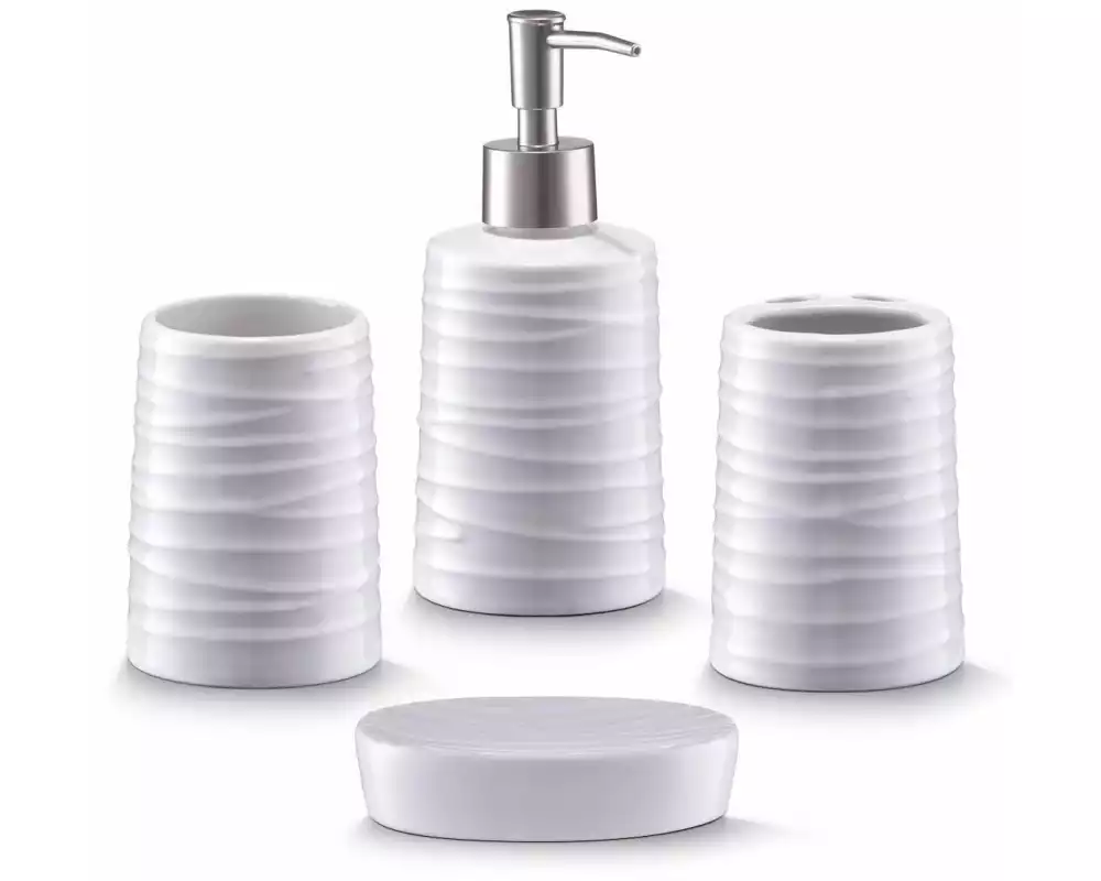 Zeller Present Seifenspender-Set 300 ml Weiss, 4-teilig