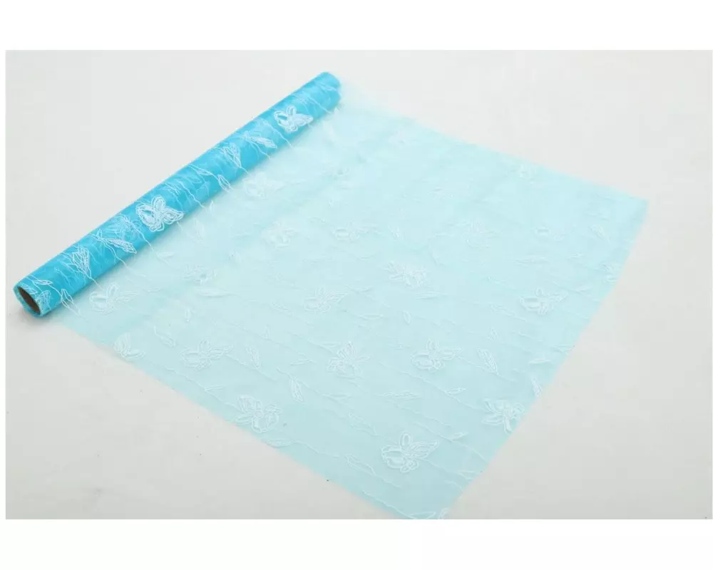 Dameco Stoff Organza Schmetterling 36 cm x 300 cm, Blau