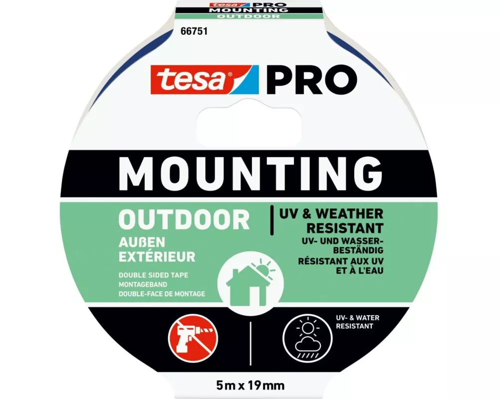 tesa Mounting PRO 19 mm x 5 m, Transparent