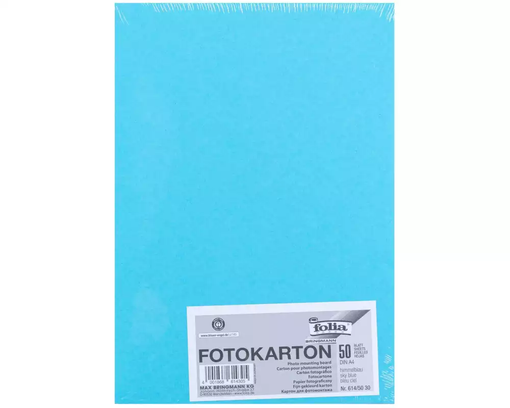 Folia Fotokarton A4, 300 g/m², 50 Blatt, Himmelblau