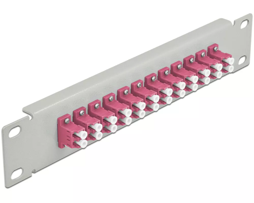 Delock Verteilerplatte 10″ LWL Patchpanel 12 Port LC Duplex grau