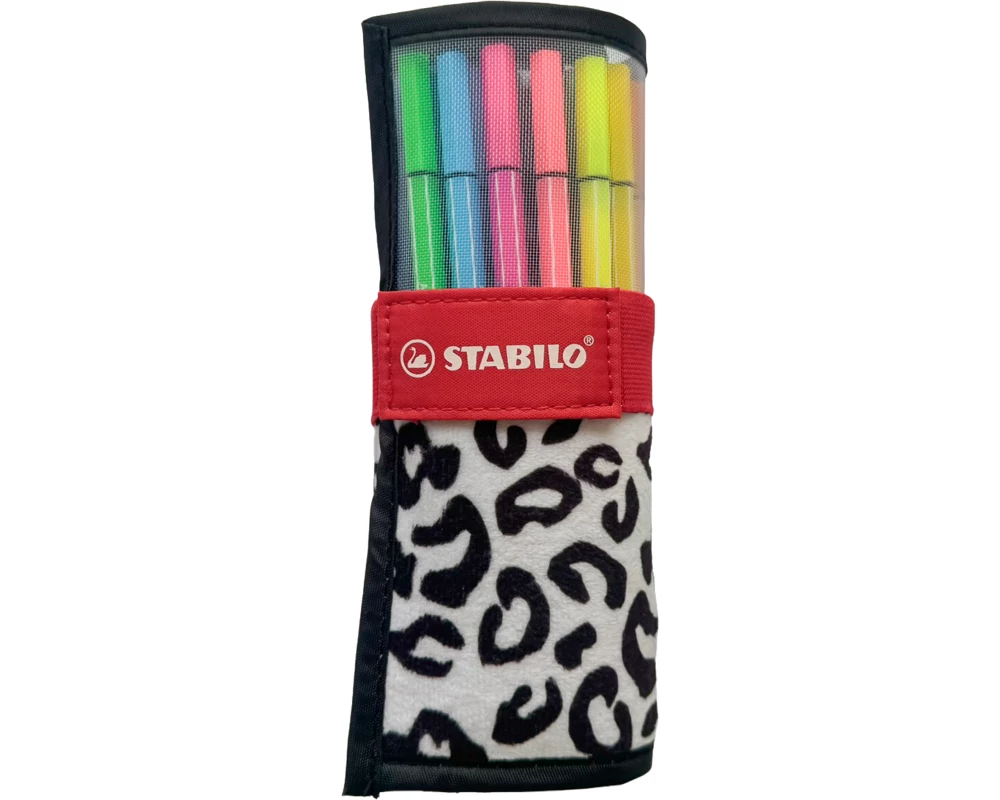 STABILO Pen 68 Fasermaler Rollerset à 25, Schneeleopard
