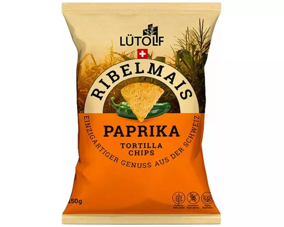 Lütolf Ribelmais Tortilla Chips mit Paprika 150 g