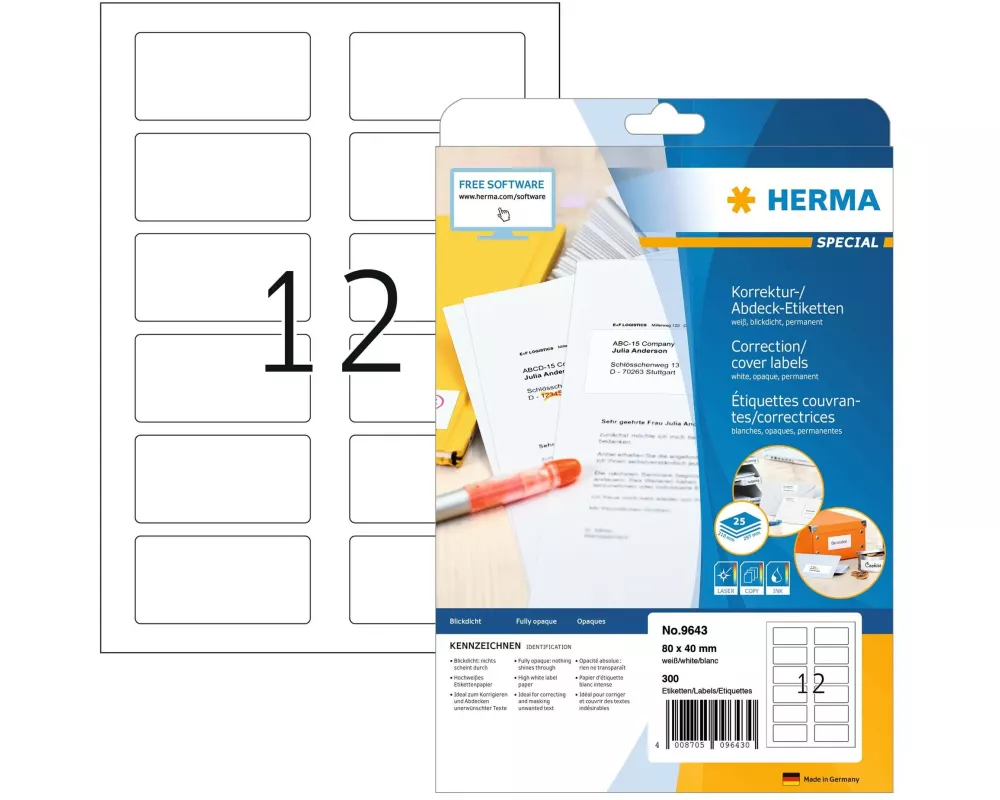 HERMA Universal-Etiketten QR-Code 9643 80 x 40 mm