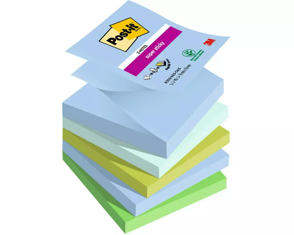 Post-it Notizzettel Super Sticky Oasis Collection 76 x 76 mm