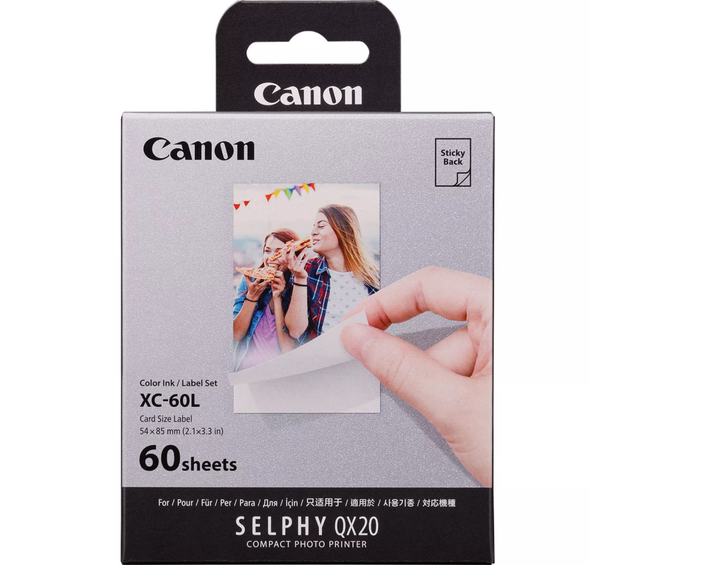 CANON Farbtinte/Kleberset 54x85mm XC-60L Selphy QX20 60 Blatt