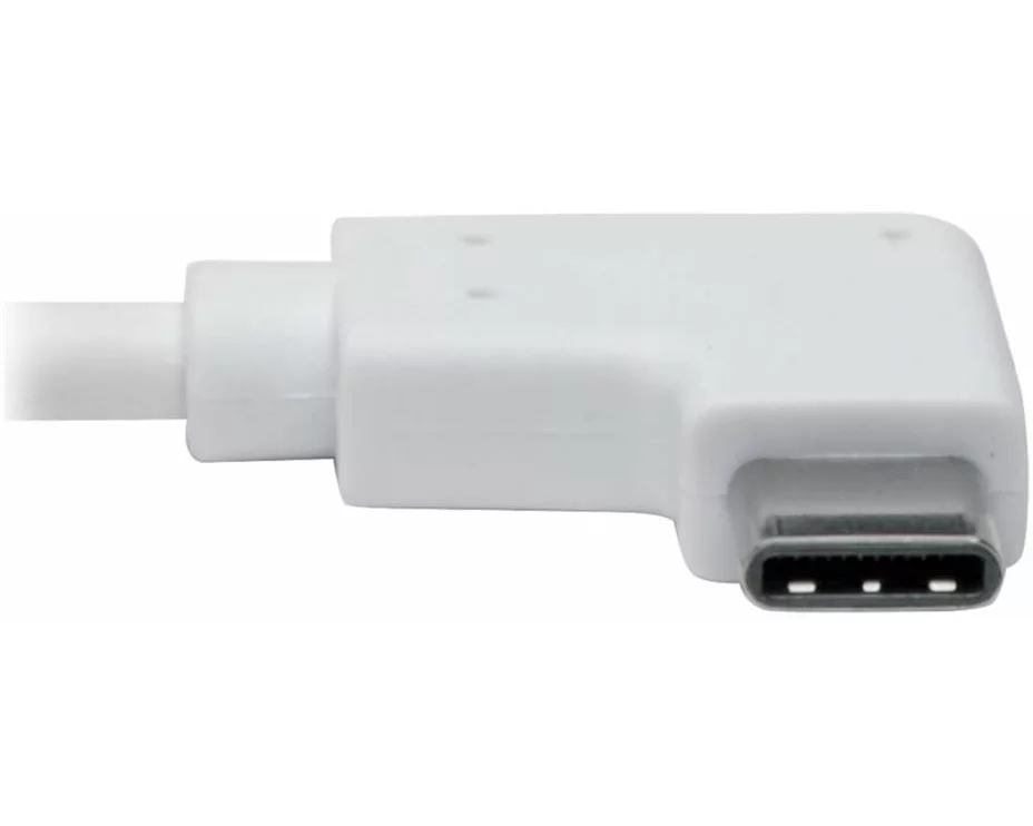 EATON TRIPPLITE USB-C, to, Gigabit, Network, Adapter, with, Right, Angle, USB-C, Thunderbolt, 3, Compatibility, White