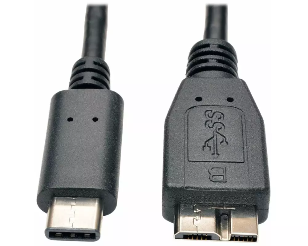 EATON TRIPPLITE USB-C to USB Micro-B Cable, M/M - USB 3.1, Gen 1, 5 Gbps, Thunderbolt 3 Compatible, 3ft. 0.91m