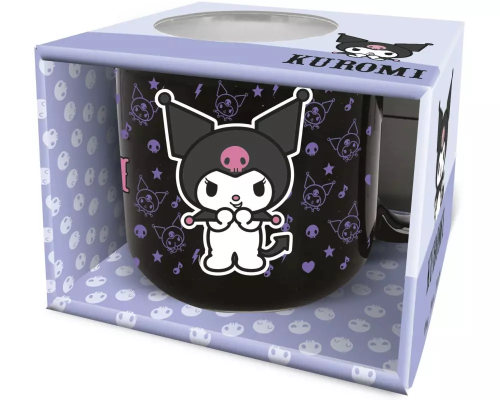 Stor Universaltasse Sanrio Kuromi 414 ml, 1 Stück, Schwarz/Weiss