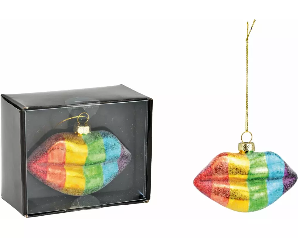 G. Wurm Weihnachtsschmuck Lippen Mehrfarbig