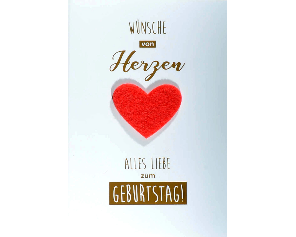 ABC Geburtstagskarte Herz Filz 1120006600 B6
