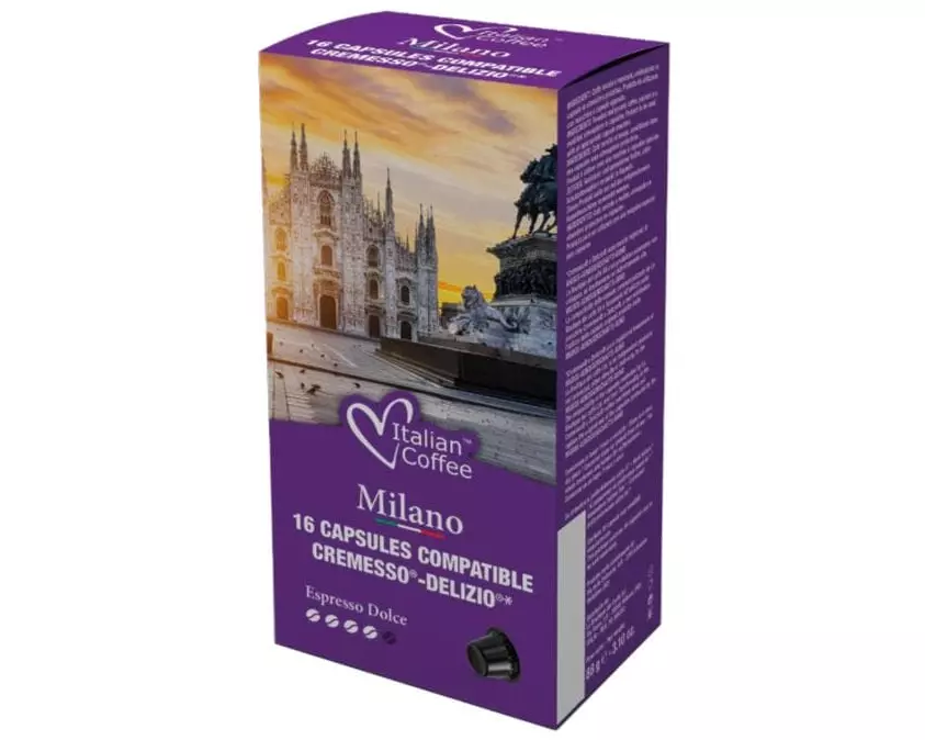 Italian Coffee Kaffeekapseln Delizio Milano Cremesso 16 Stück