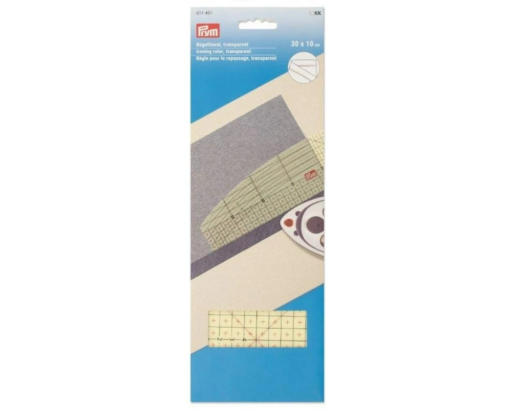 Prym Bügellineal 30 x 10 cm, Transparent