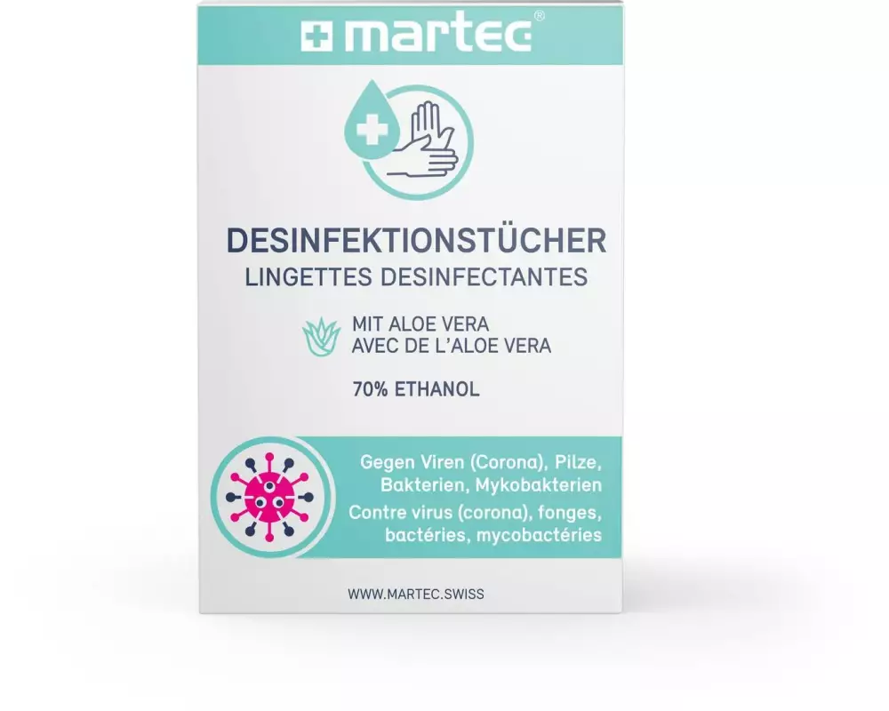Martec Desinfektionstücher für die Hände mit Aloe Vera 10 Stück