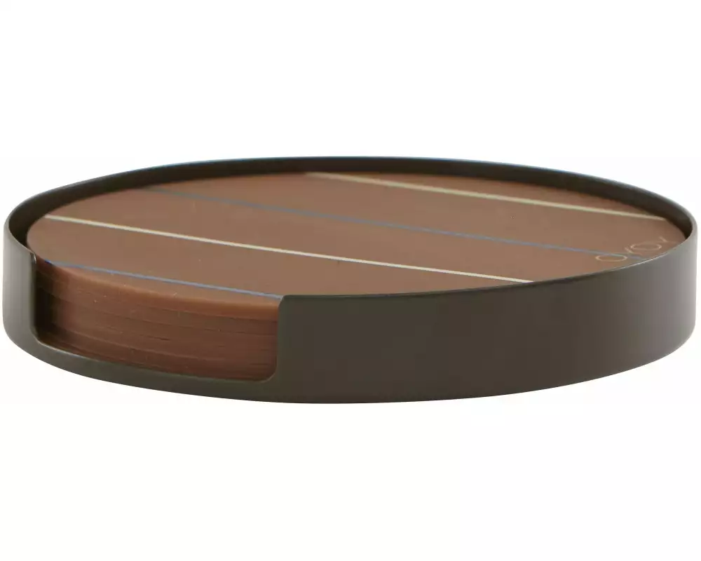 OYOY Glasuntersetzer Oka Ø 9.4 cm, Dunkelbraun