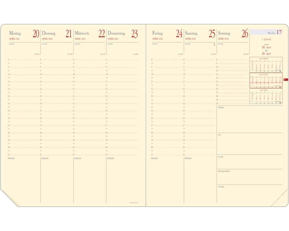 QUO-VADIS Ersatzinhalt PrePrest. 2026 287003Q 1W/2S Soho/Silk DE 21x27cm
