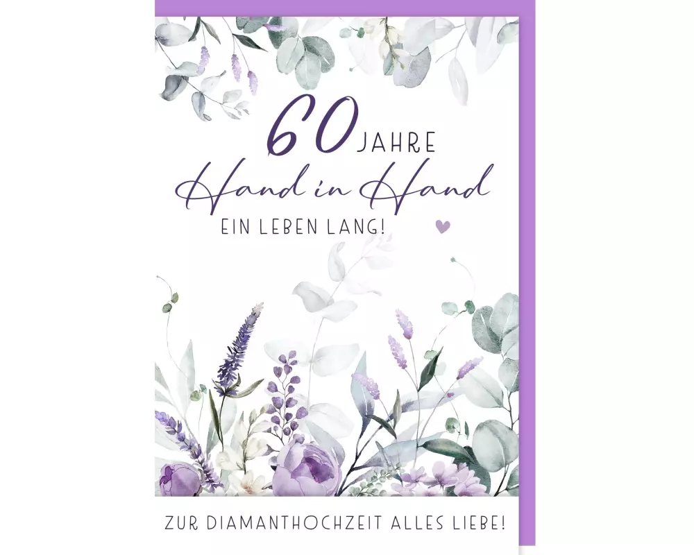 Braun + Company Glückwunschkarte 60 Jahre Hand in Hand 11.5 x 17 cm