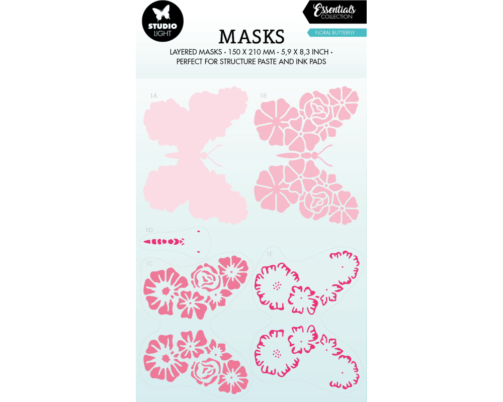 SIZZIX Maske 15x21x0.1cm MASK170 Schmetterling