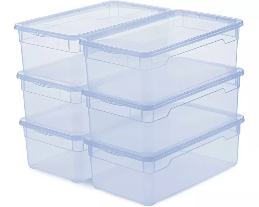 Rotho Aufbewahrungsbox Clearbox 5 l, 6 Stück