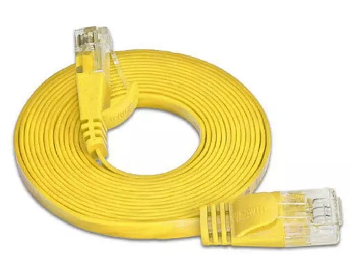 SLIM Slimpatchkabel RJ-45 - RJ-45, Cat 6, UTP, 0.5 m, Gelb
