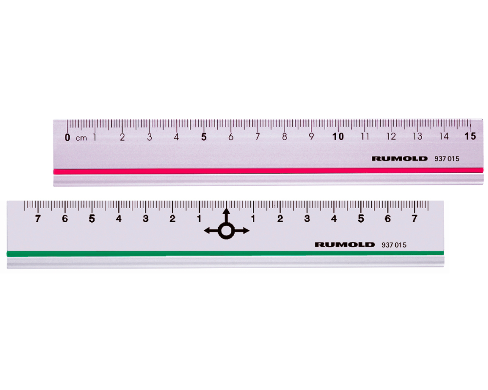 RUMOLD Alulineal 15cm 937015 geteilt