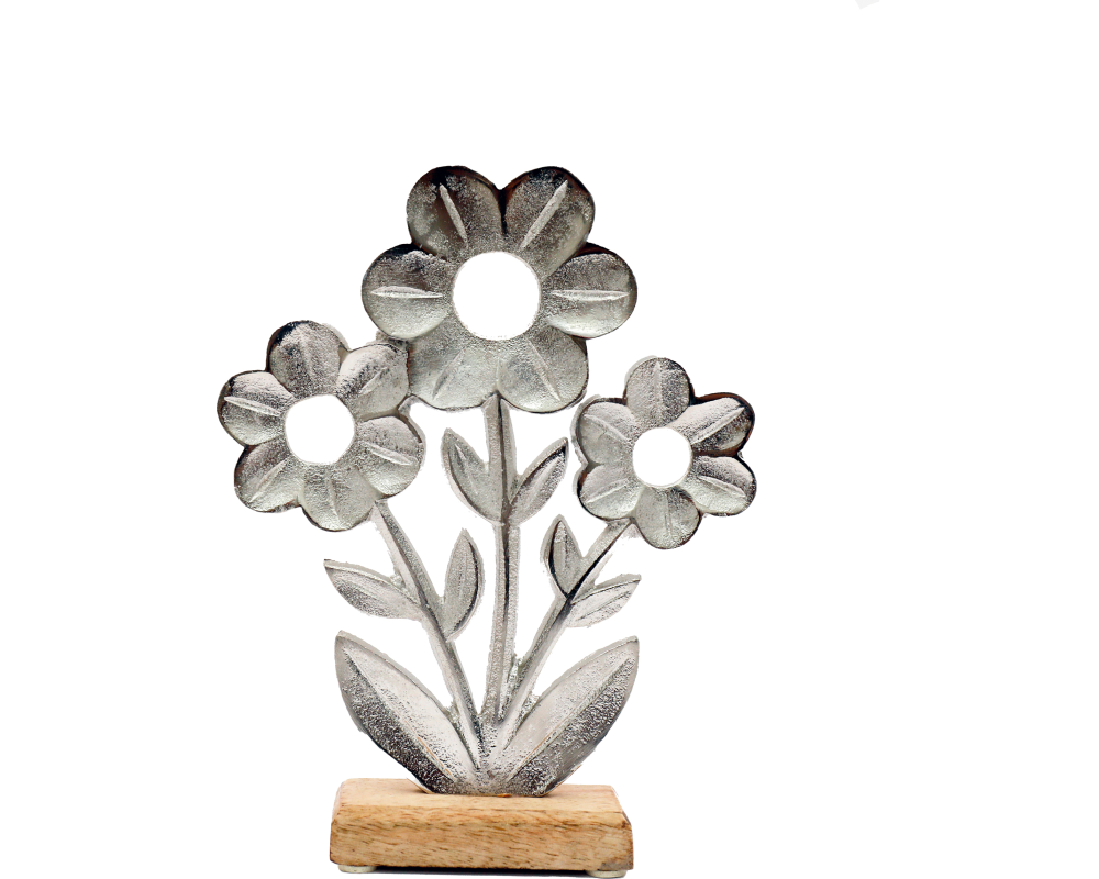 ROOST Blume auf Holz Grundlage OR6483 22x17cm