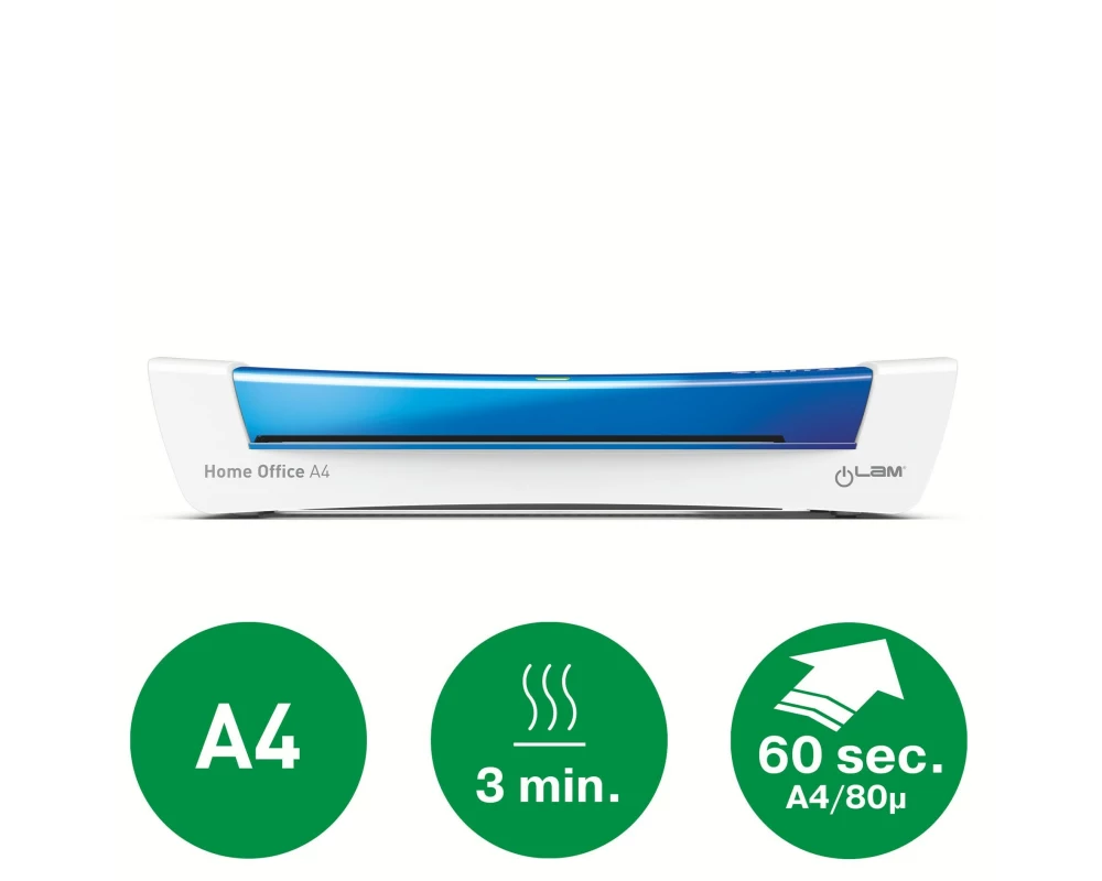 Leitz Bürogeräte Laminiergerät iLAM Home Office A4 125 µm Blau