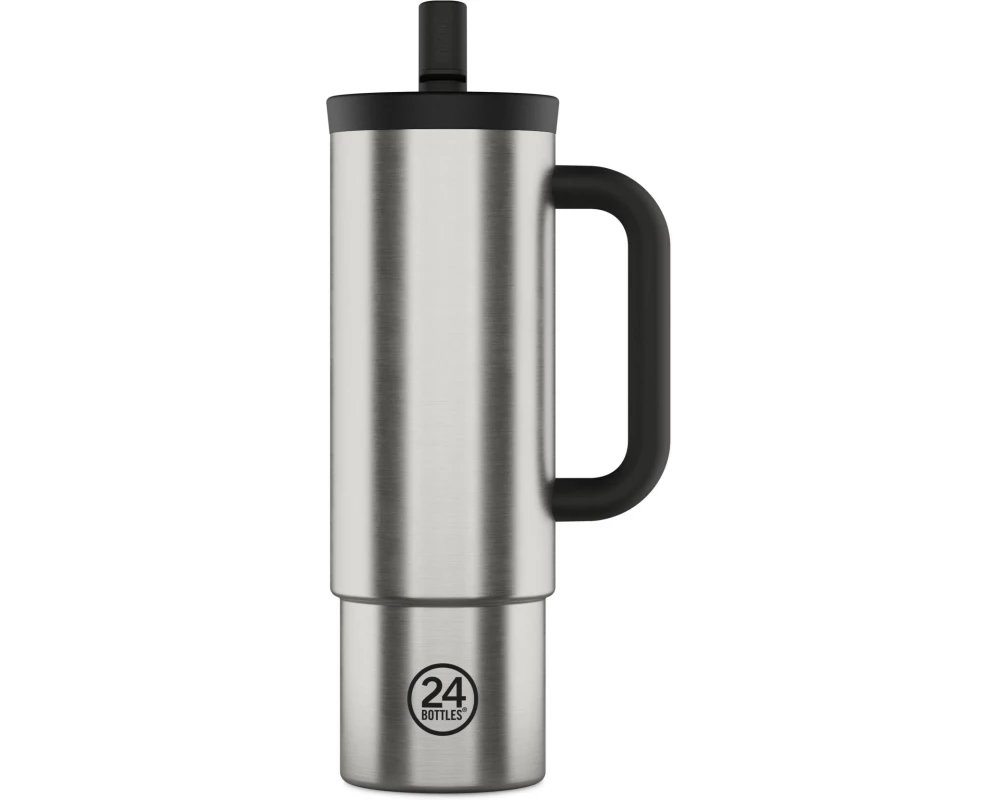 24Bottles Thermobecher Straw Cup 800 ml, Silber