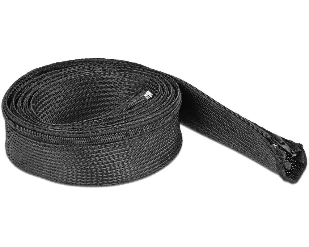 Delock Kabelschlauch 2 m x 50 mm, mit Reissverschluss Schwarz