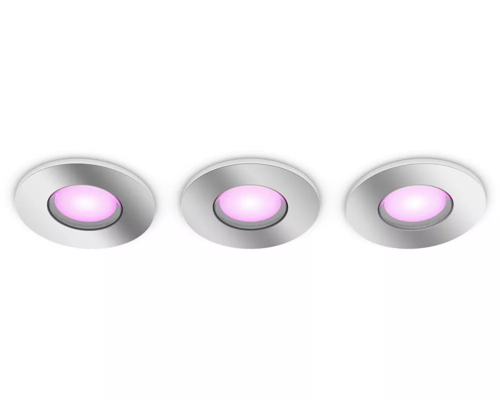 Philips Hue White & Color Ambiance Xamento Einbauspots 3er-Pack Silber