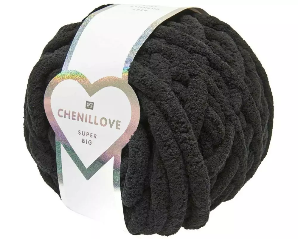 Rico Design Wolle Rico Chenillove Super Big 300 g, Schwarz