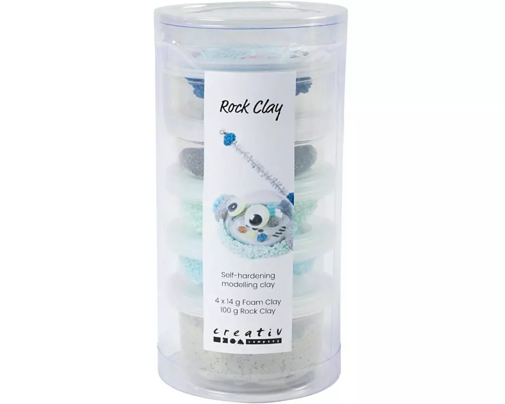 Creativ Company Modellier-Set Stoneclay 4 x 14 g, Blau-Grün