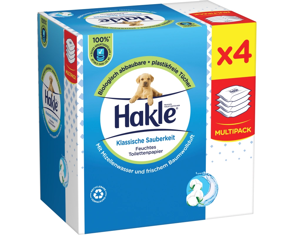HAKLE Feuchtes Toilettenpapier 4516892 klassische Sauberkeit 4x42Stk.