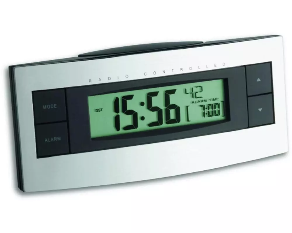 TFA Dostmann Funkwecker Digital Schwarz/Silber