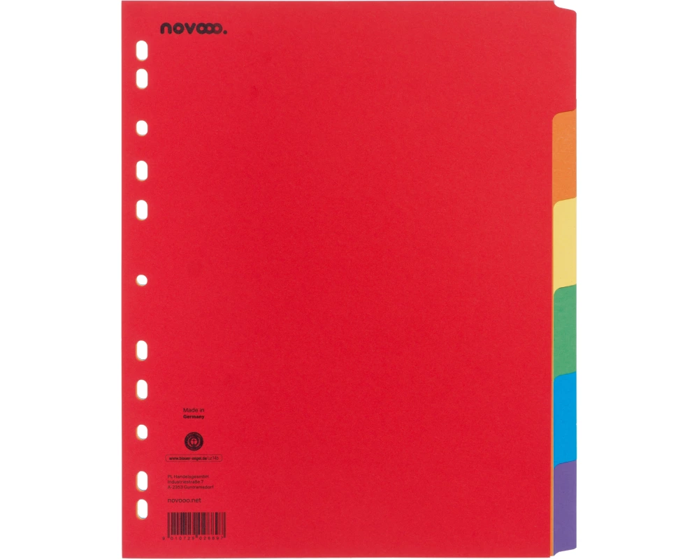 NOVOOO Kartonregister A4+ 40640 intensiv 6-teilig