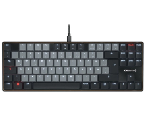 CHERRY KC 500 MX LP TKL Tastatur Heimbüro USB QWERTZ Deutsch Schwarz, Grau