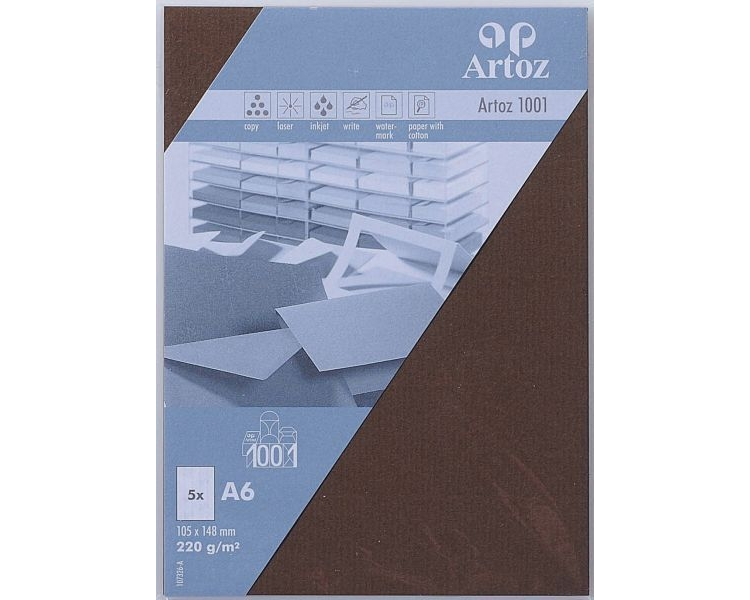 ARTOZ Karten 1001 A6 107326146 220g, braun 5 Blatt