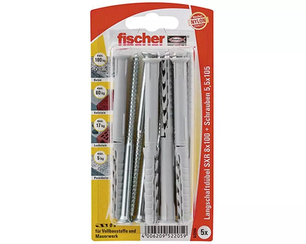 Fischer Langschaftdübel SXR 8 x 100 Z, 5 Stück