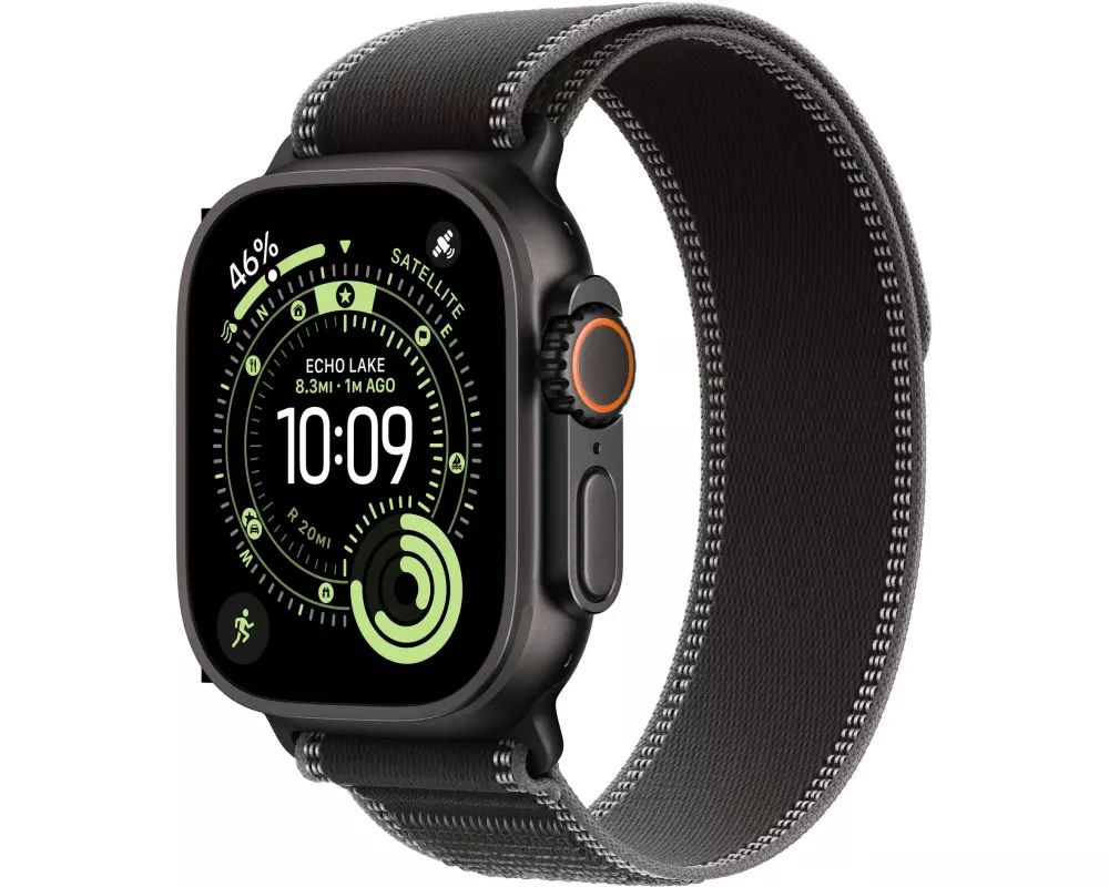 Apple Watch Ultra 3 Black Titanium Black Charcoal Trail Loop M/L