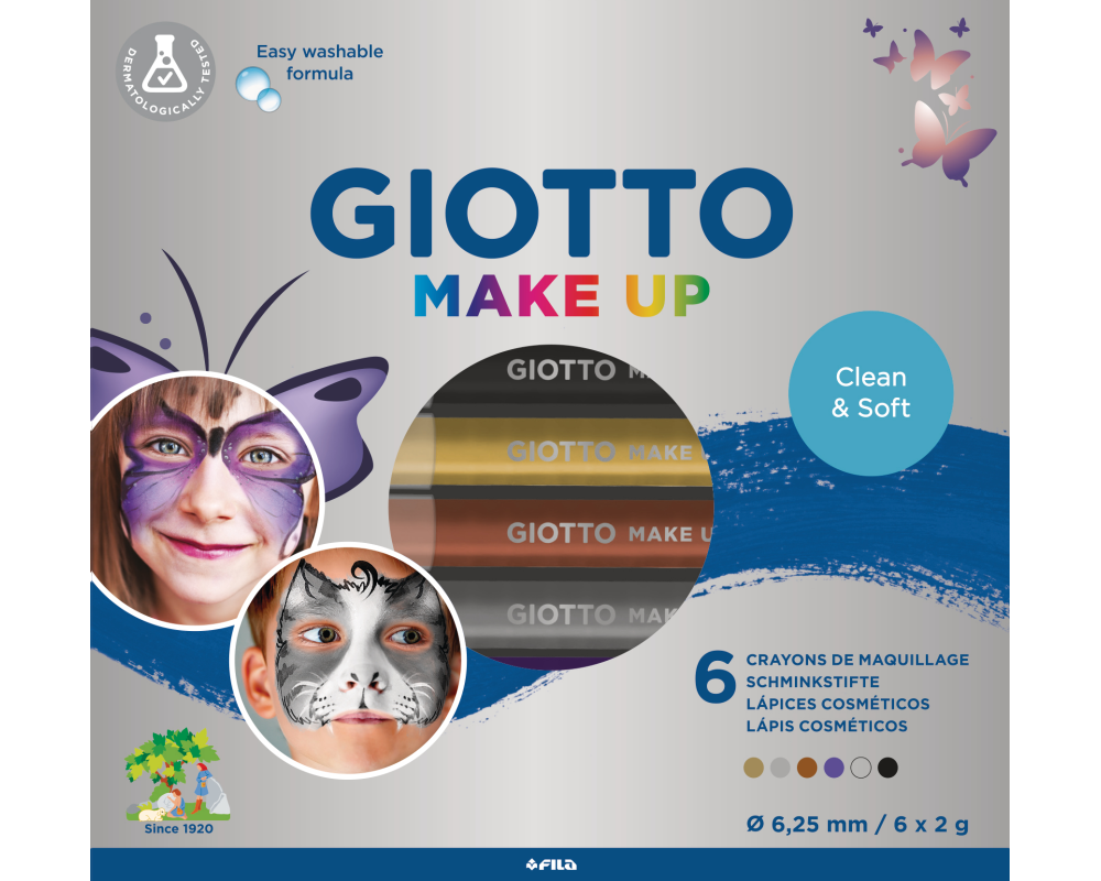 GIOTTO Schminkstifte Make-Up F474300 Metallic Pencil 6 Stück
