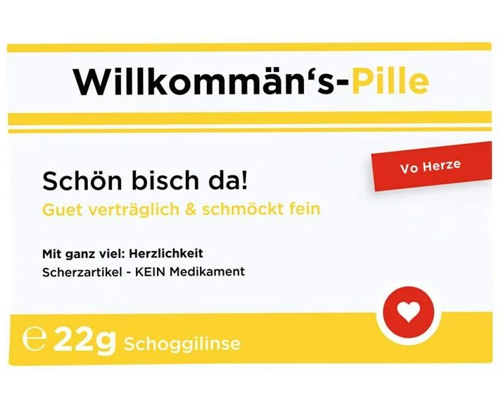 Trend Import Scherztabletten Willkommäns Pille 22 g, aus Schokolade
