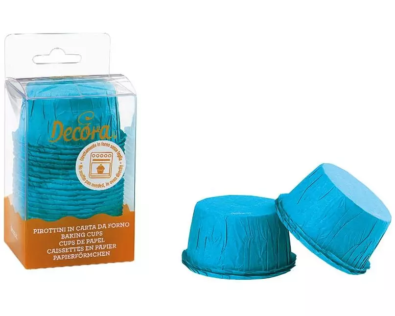 Decora Muffin Backform Ruffled, Hellblau, 25 Stück